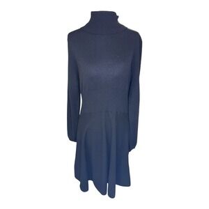 Philosophy Dane Lewis‎ Black Cashmere Turtleneck Sweater Dress Petite Large NWT